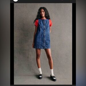 Sezane Blue Denim Mini Dress